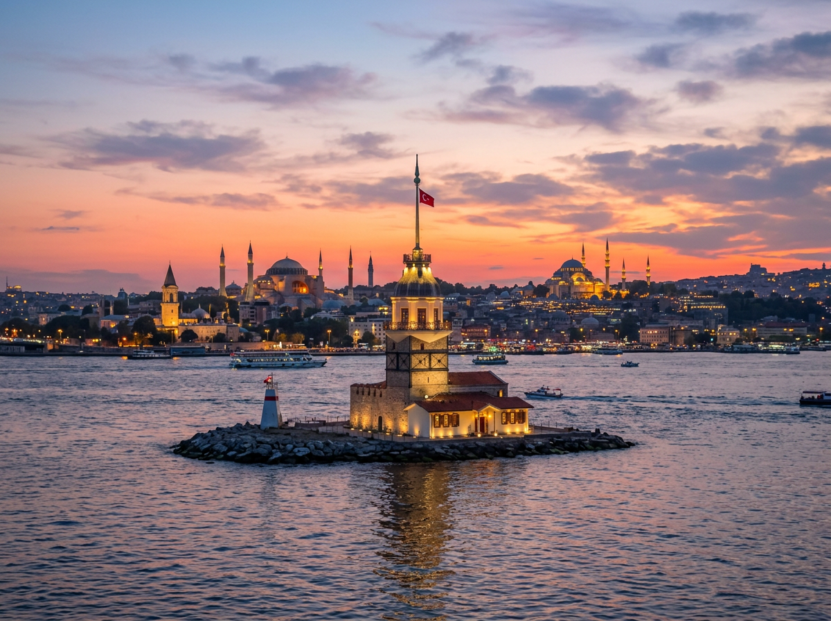 Boğaz’daki küçük adada Kız Kulesi