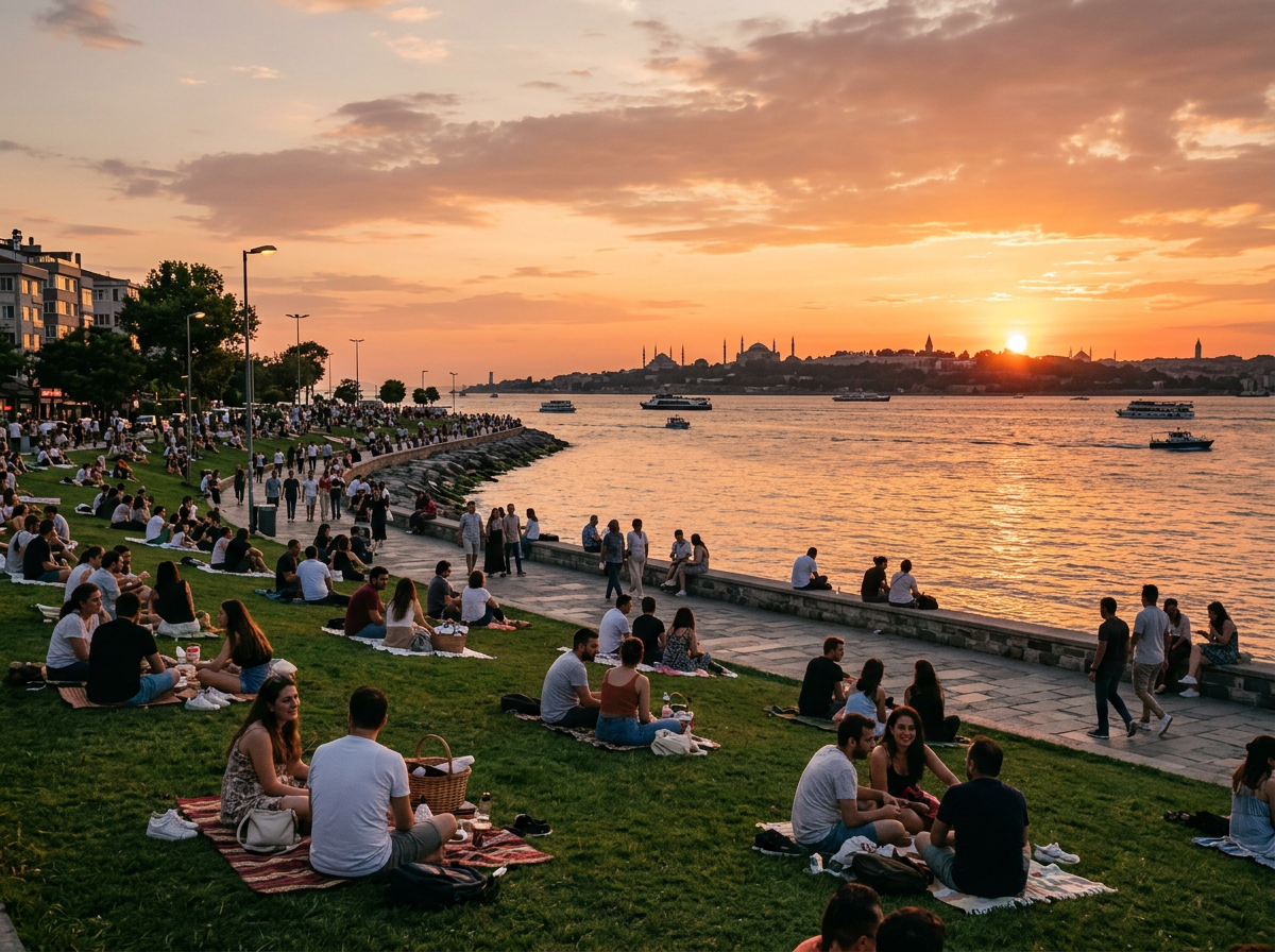 Moda sahilinde gün batımı