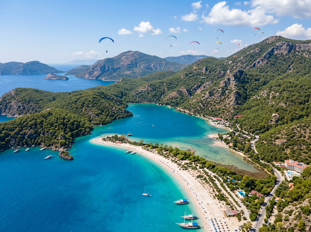 Ölüdeniz lagünü ve plajı yukarıdan